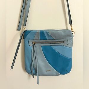 Lodis Blue Colorblock Wave Crossbody Purse